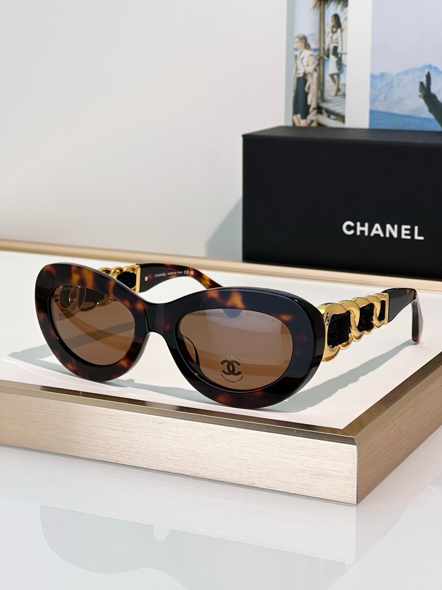 CHANEL 9182 EXCLUSIVE  OVAL  SUNGLASSES - Chanel Eyewear  🖤 - onlinechics.com