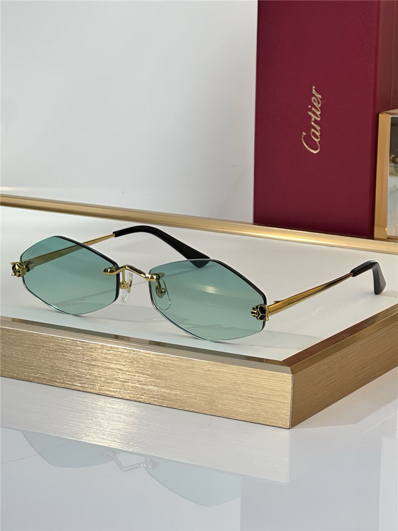 -  Cartier Eyewear Tiger Head Panthere CT0433S 001 Sunglasses  🐆 - onlinechics.com