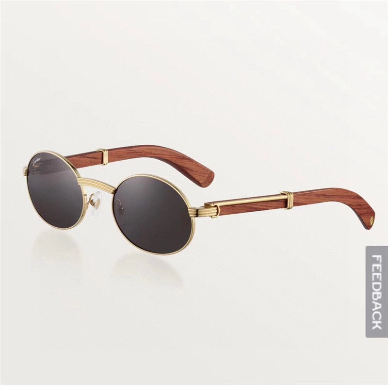 Cartier Première Round-Frame Gold-Tone and Wood  CT0464S Sunglasses 🐆 $3500