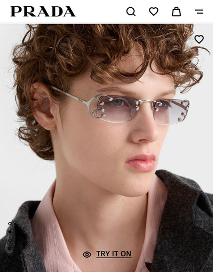 PRADA SPRC57 Prada Runway Transparent Lenses Sunglasses🟥 - onlinechics.com