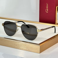 Cartier Exception POLARISED CT0425S 001 Sunglasses Pilot 59-16-140 ✨