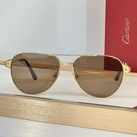 Cartier Exception POLARISED CT0425S 001 Sunglasses Pilot 59-16-140 ✨