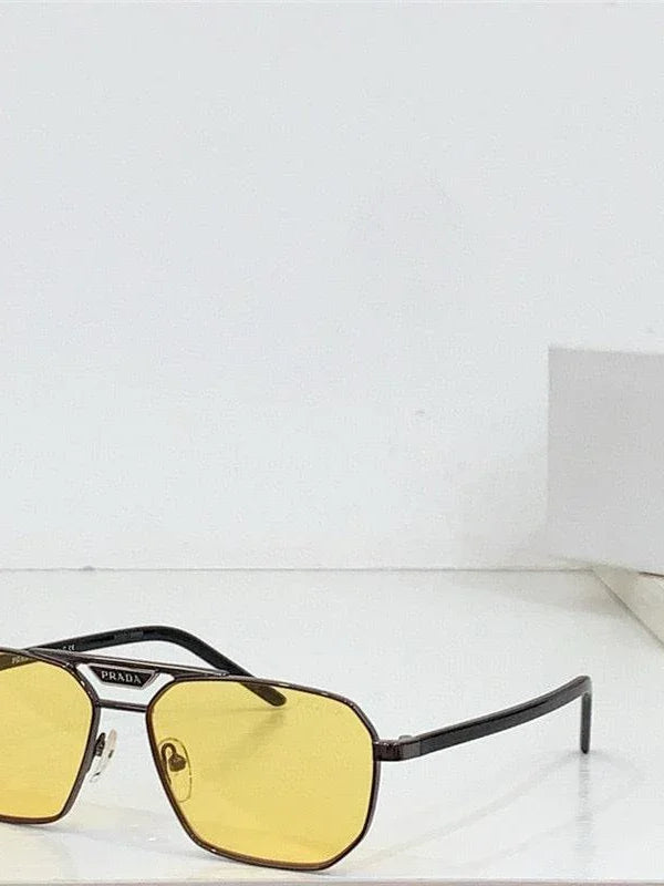 PRADA SPR 58Y Rectangle shape  Metal Sunglasses Unisex  🟥
