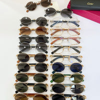 Cartier Première Round-Frame Gold-Tone and Wood  CT0464S Sunglasses 🐆 $3500