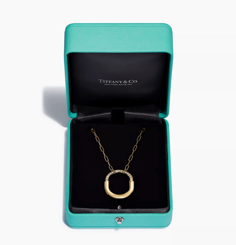 Tiffany&Co 18k Gold plated Unisex Unique Style Bangle Lock Pendant Necklace ✨ - buyonlinebehappy