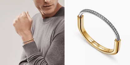 Tiffany&Co 18k gold plated Unisex Unique Style Bangle lock bracelets fashion silver rose yellow gold with box fits 16-21 cm ✨ - buyonlinebehappy