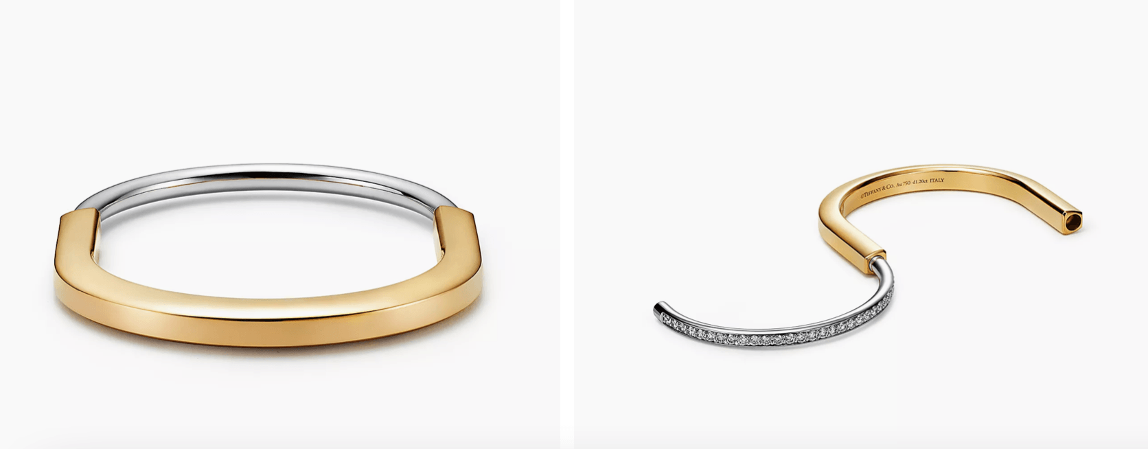 Tiffany&Co 18k gold plated Unisex Unique Style Bangle lock bracelets fashion silver rose yellow gold with box fits 16-21 cm ✨ - buyonlinebehappy