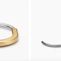 Tiffany&Co 18k gold plated Unisex Unique Style Bangle lock bracelets fashion silver rose yellow gold with box fits 16-21 cm ✨