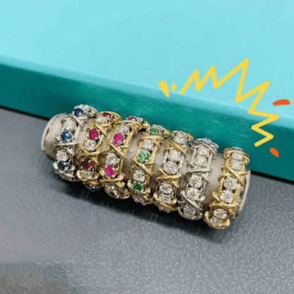 Tiffany&Co 18K Yellow Gold and Platinum Plate Estate Sixteen Stone Ruby and and Diamond Ring White-Yellow gold “X,” the popular symbol of love 6 models - buyonlinebehappy