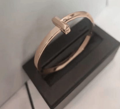 Tiffany&Co 18k gold plated Unisex Love Couple Hinged Style Bangle lock bracelets silver rose yellow gold 9 models with box fits 17cm-6.69inch✨ - buyonlinebehappy