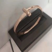 '- Tiffany&Co 18k gold plated Unisex Love Couple Hinged Style Bangle lock bracelets silver rose yellow gold 9 models with box fits 17cm-6.69inch✨