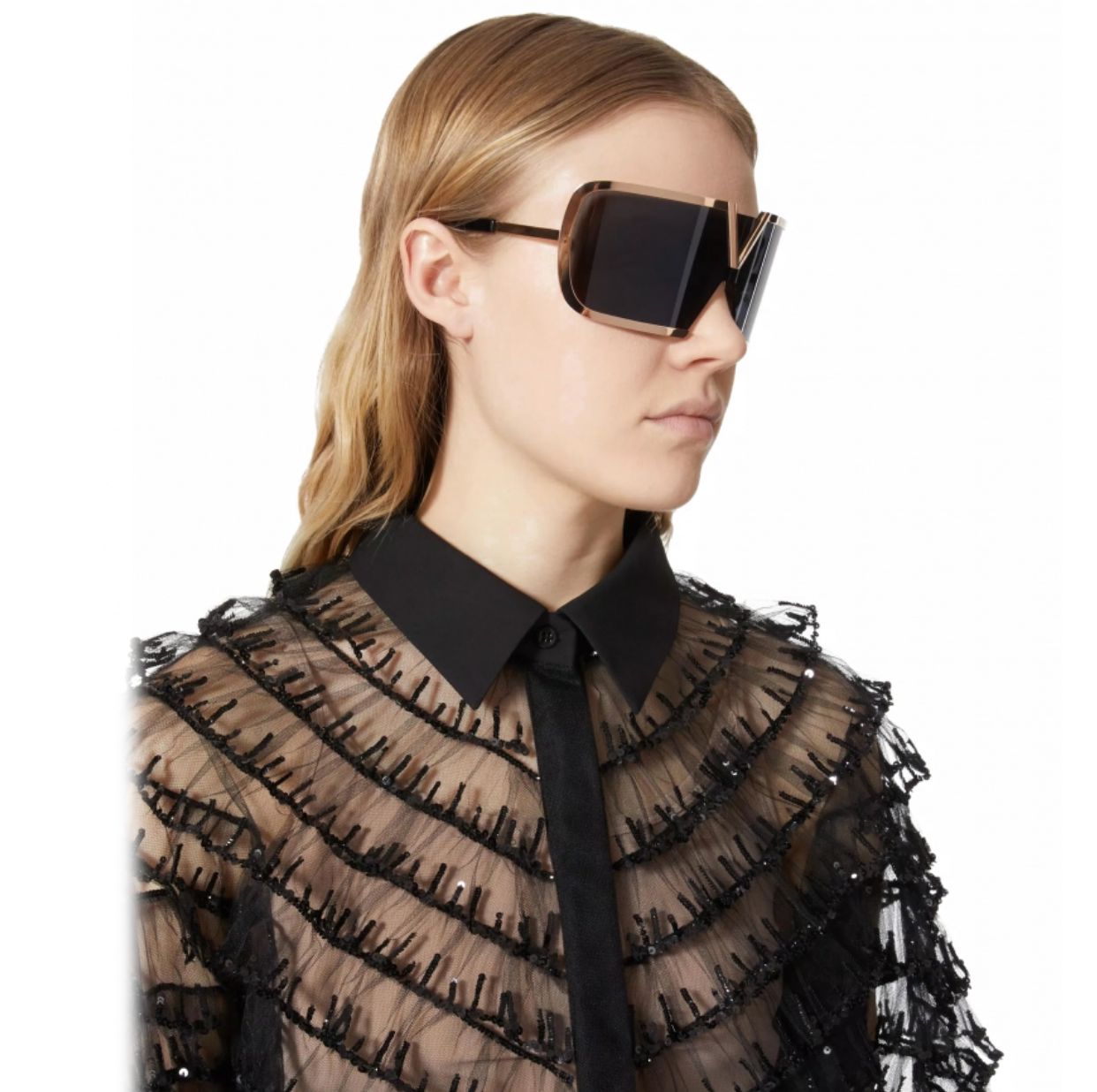 Valentino - V - Romask Iconic Oversized Mask Sunglasses✨ - buyonlinebehappy