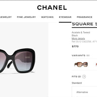 CHANEL 5512 Square Sunglasses Acetate & Tweed Black & Gold frame 6 Colors ✨