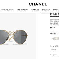 2024 CHANEL Pilot Metal & Strass Sunglasses 9566B 🖤