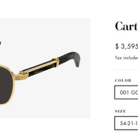 Cartier CT 0363S-NV Horn (Gold/Black) / Wood (Gold/Red)  $3495 ✨