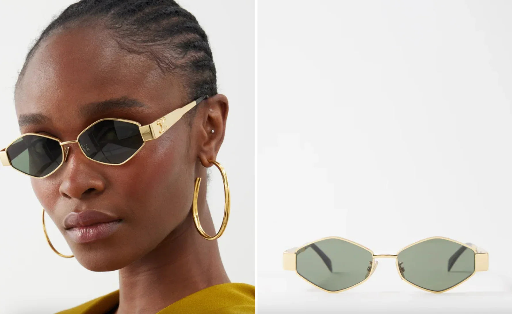 CELINE Tiger Hexagonal Acetate Sunglasses Retro silhouette! Complete your look with the new Celine  main image 4