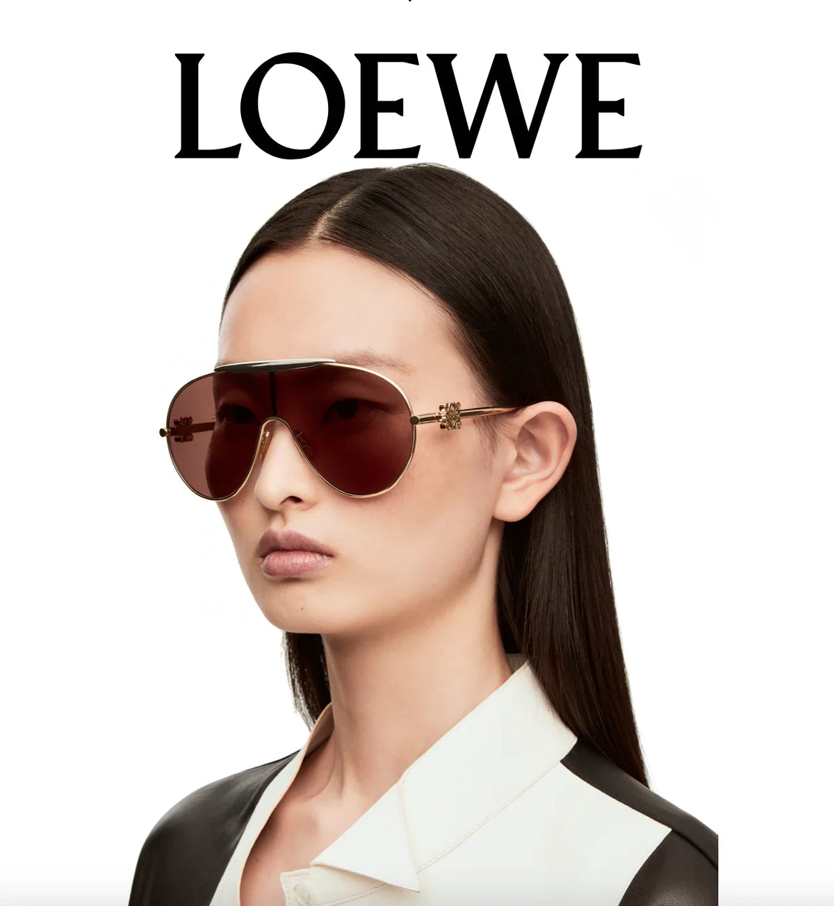 New Season LOEWE Spoiler aviator mask glasses in metal 40111U ✨