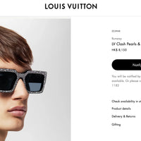 Louis Vuitton Z2396E Runway LV Clash Pearls & Strass Sunglasses✨