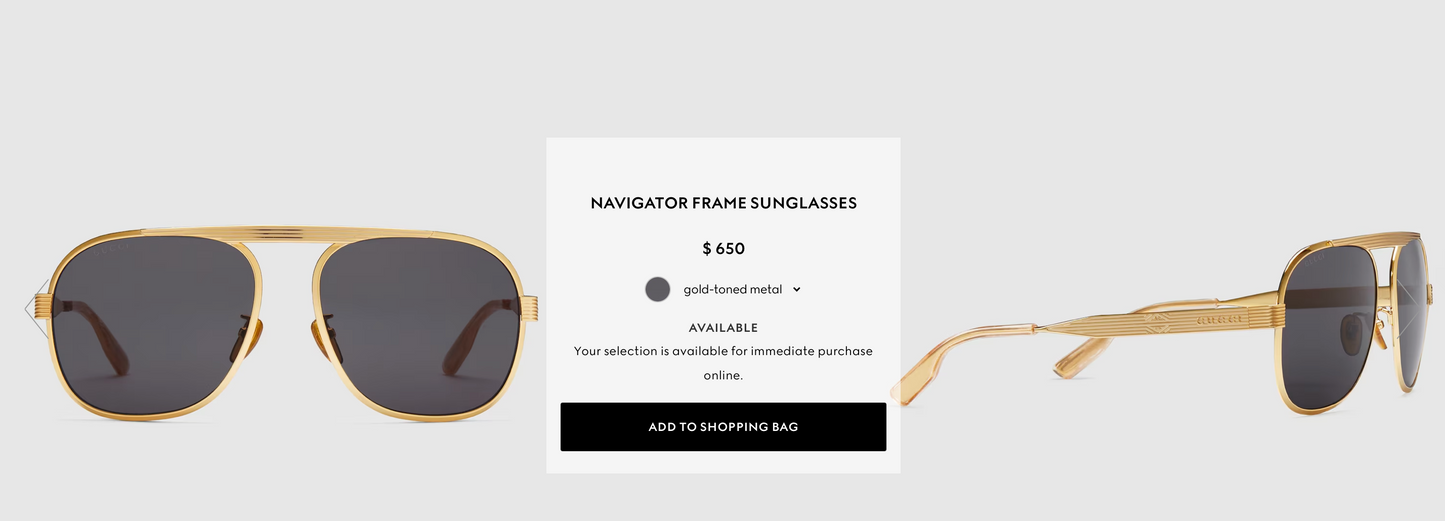 GUCCI NAVIGATOR FRAME GG1514S Aviator Sunglasses ✨ - buyonlinebehappy