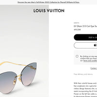 Louis Vuitton Z2827U LV Glam 2.0 Cat Eye Sunglasses ✨
