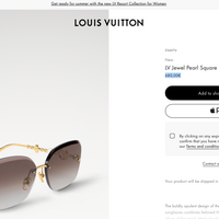 Louis Vuitton Z3407U LV Jewel Pearl Square Sunglasses ✨