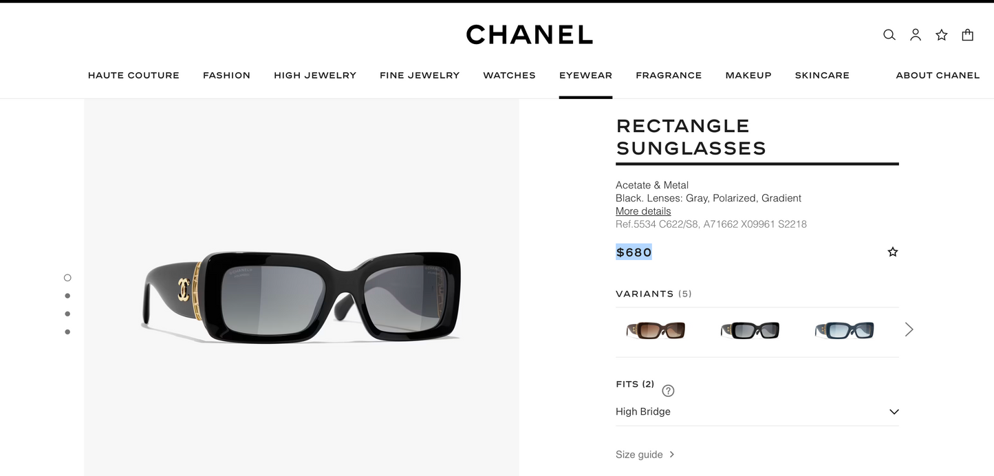 CHANEL 5534 Rectangle Sunglasses New Collection  ✨