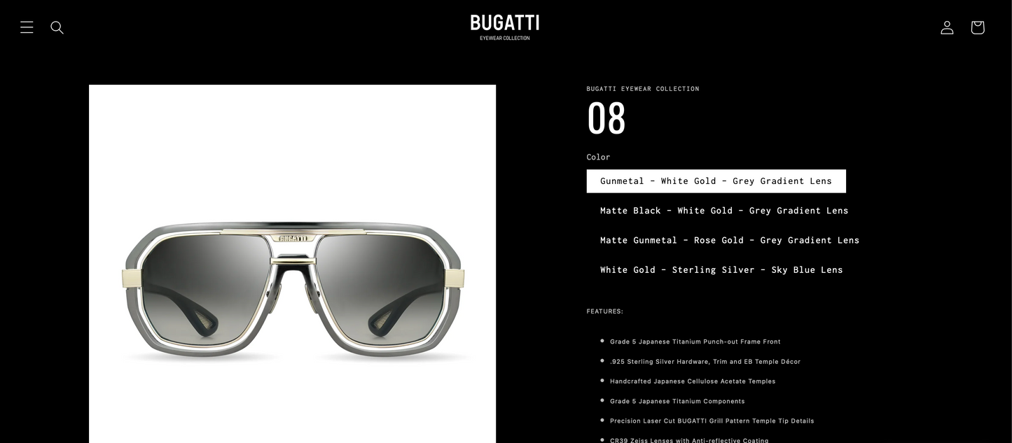 BUGATTI EYEWEAR COLLECTION 08 Sunglasses  🏎️