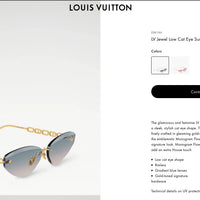 Louis Vuitton Z3015U LV Jewel Low Cat Eye Sunglasses  ✨