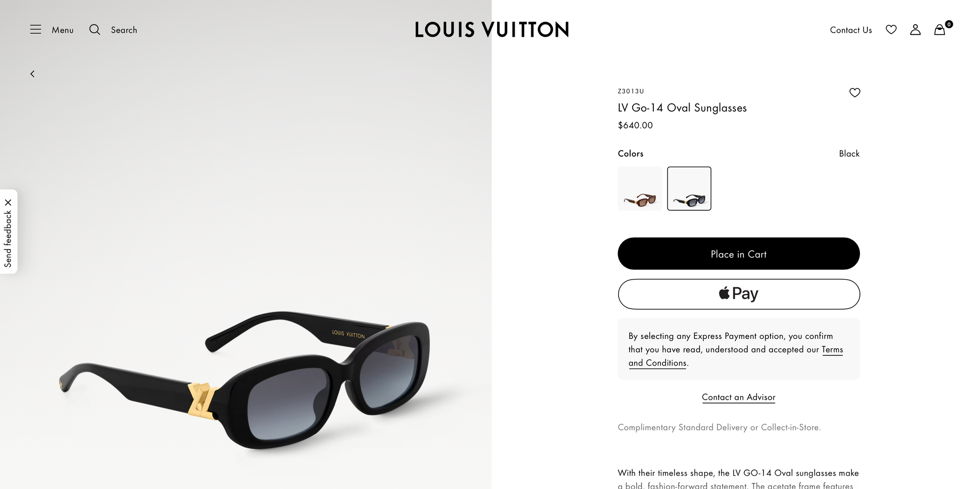 Louis Vuitton Z3013U LV Go-14 Oval Sunglasses  ✨ - onlinechics.com