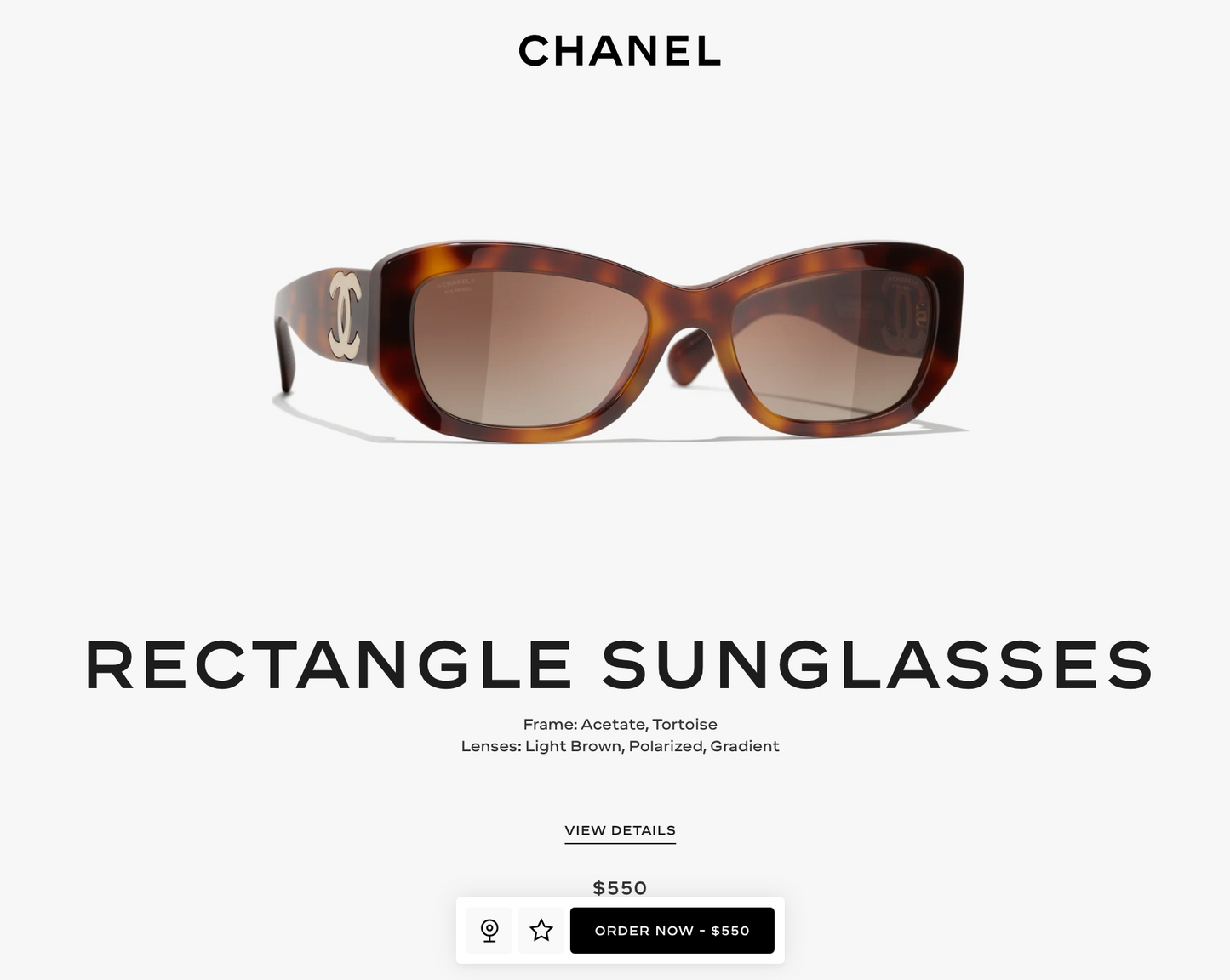CHANEL 5493 RECTANGLE SUNGLASSES - Chanel Eyewear  🖤 - onlinechics.com