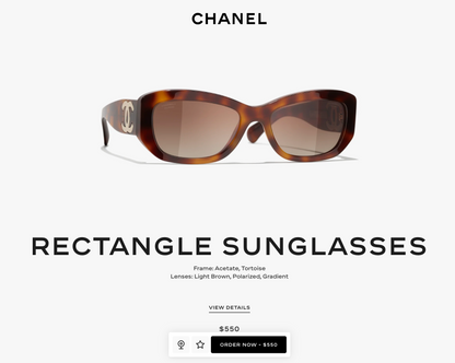 CHANEL 5493 RECTANGLE SUNGLASSES - Chanel Eyewear  🖤 - onlinechics.com