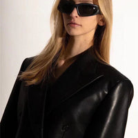 BALENCIAGA 0157S Swift oval-frame Sunglasses 🖤