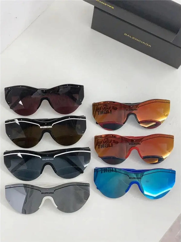BALENCIAGA SKI 0004 Navy Blue Shield Mask Fashion Sunglasses BB0004SA Unisex 010  🖤