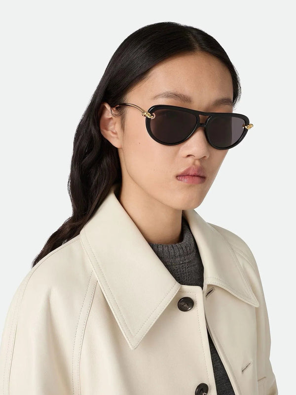 BOTTEGA VENETA BV1418 Knot Aviator Sunglasses💚