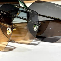 Bvlgari BV 40030 Serpenti Oversized Rimless Irregular Sunglasses ✨