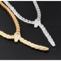 BVLGARI SERPENTI VIPER NECKLACE 18K Gold Plated Women's Jewelry GOLD-ROSE-WHITE  ✨