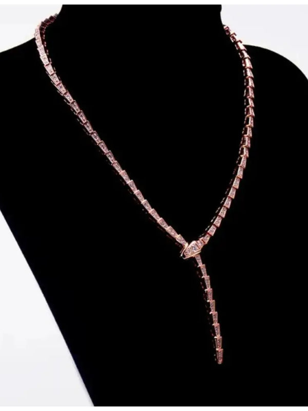 BVLGARI SERPENTI VIPER NECKLACE 18K Gold Plated Women's Jewelry GOLD-ROSE-WHITE  ✨