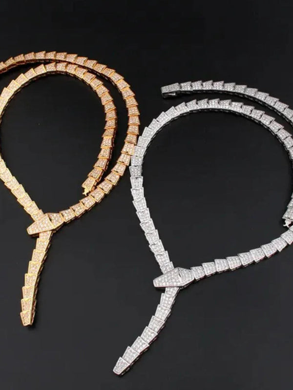 BVLGARI SERPENTI VIPER NECKLACE 18K Gold Plated Women's Jewelry GOLD-ROSE-WHITE  ✨