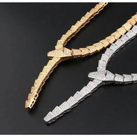 BVLGARI SERPENTI VIPER NECKLACE 18K Gold Plated Women's Jewelry GOLD-ROSE-WHITE  ✨