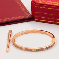 Cartier 18K Gold Plated Jewelry LOVE Bracelet yellow rose silver with Zircon✨