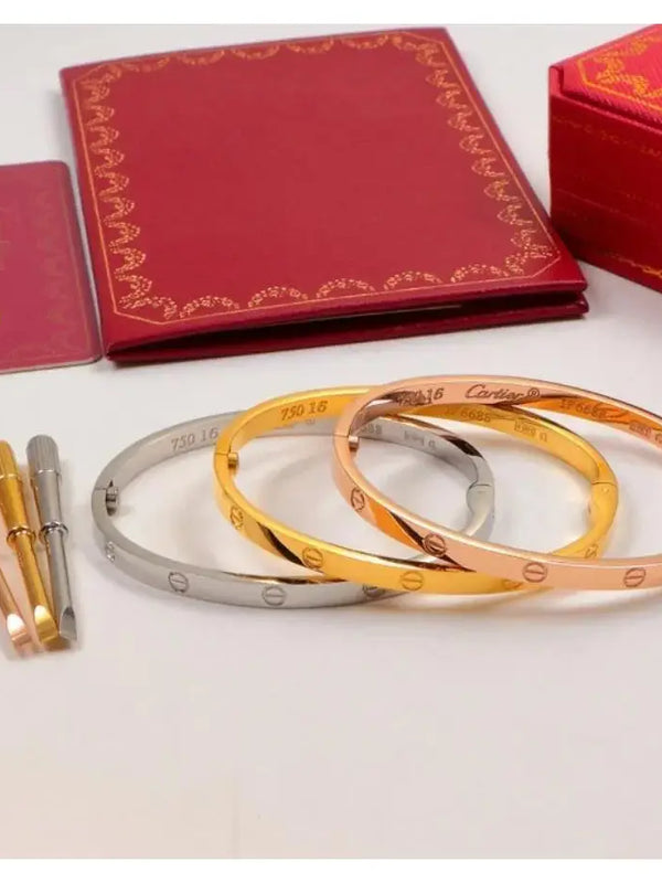 Cartier 18K Gold Plated Jewelry LOVE Bracelet yellow rose silver ✨