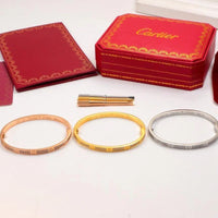 Cartier 18K Gold Plated Jewelry LOVE Bracelet yellow rose silver with Zircon✨