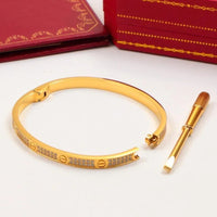 Cartier 18K Gold Plated Jewelry LOVE Bracelet yellow rose silver with Zircon✨