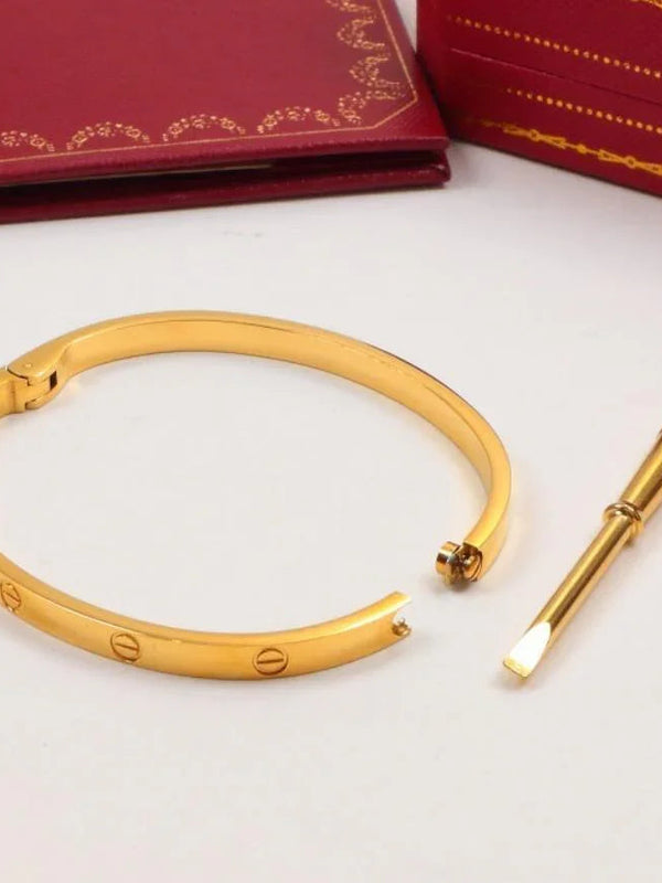 Cartier 18K Gold Plated Jewelry LOVE Bracelet yellow rose silver ✨