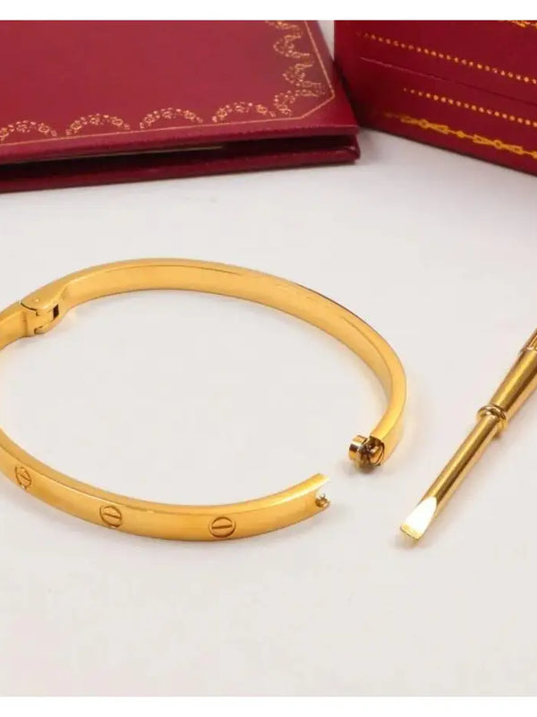 Cartier 18K Gold Plated Jewelry LOVE Bracelet yellow rose silver ✨