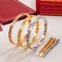 Cartier 18K Gold Plated Jewelry LOVE Bracelet yellow rose silver with Zircon✨