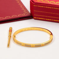 Cartier 18K Gold Plated Jewelry LOVE Bracelet yellow rose silver with Zircon✨
