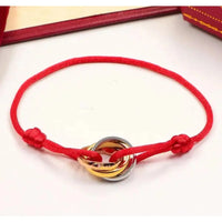 Cartier 18K Gold Plated Jewelry TRINITY Bracelet yellow rose silver ✨