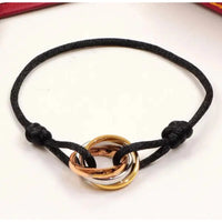 Cartier 18K Gold Plated Jewelry TRINITY Bracelet yellow rose silver ✨