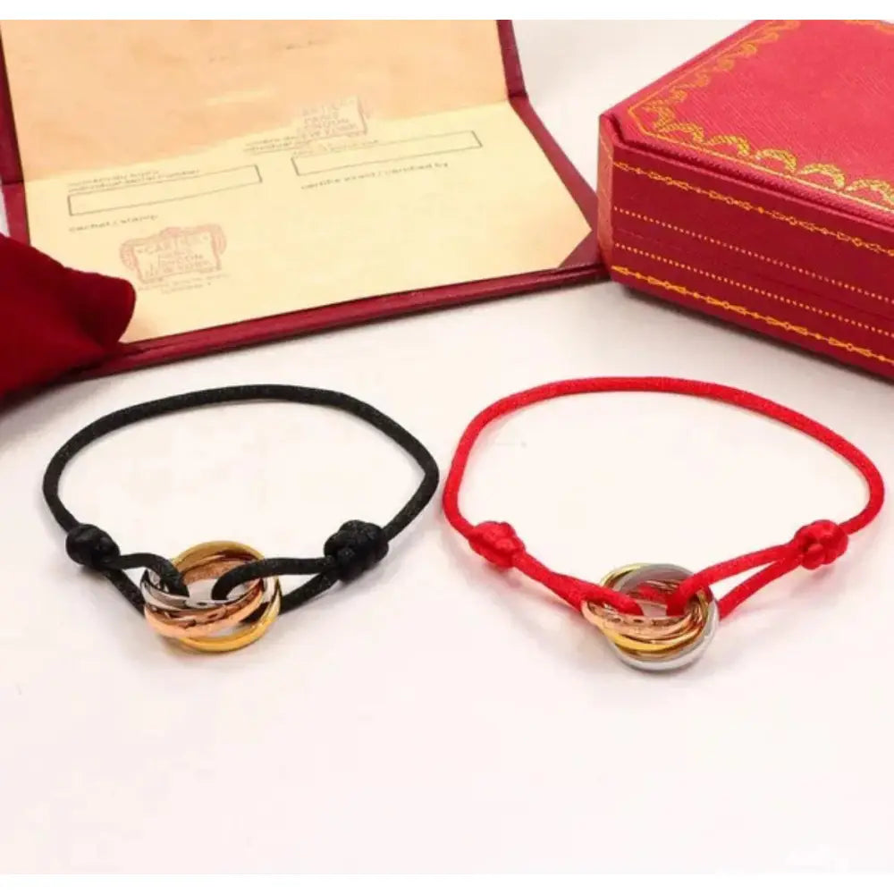 Cartier 18K Gold Plated Jewelry TRINITY Bracelet yellow rose silver ✨